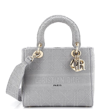 Christian Dior Lady D-Lite Bag Cannage Embroidered Canvas Medium