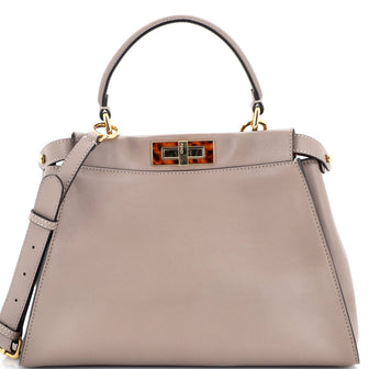 Fendi Peekaboo Bag Leather with Plexiglass Detail Regular