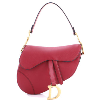 Christian Dior Saddle Handbag Leather Medium