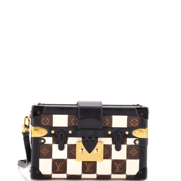 Louis Vuitton Petite Malle Handbag Damier Tressage Monogram Canvas and Leather