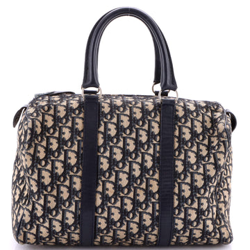 Christian Dior Vintage Trotter Boston Bag Diorissimo Canvas Medium