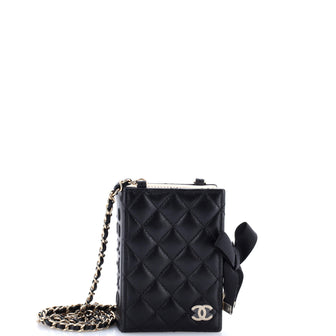 Chanel CC Book Card Holder with Chain Quilted Lambskin