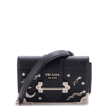 Prada Cahier Crossbody Bag Embellished Leather Small