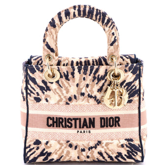 Christian Dior Lady D-Lite Bag Embroidered Canvas Medium
