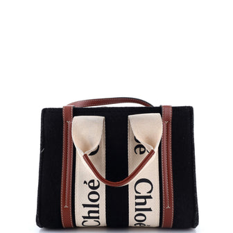 Chloe Woody Tote Recycled Felt with Leather and Canvas Small