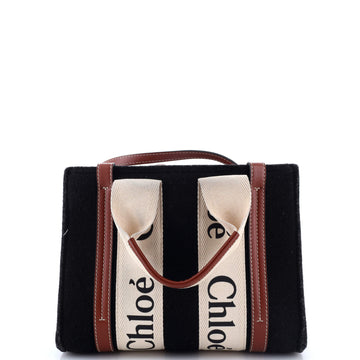 Chloe Woody Tote Recycled Felt with Leather and Canvas Small
