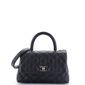 Chanel Coco Top Handle Bag Quilted Caviar Mini