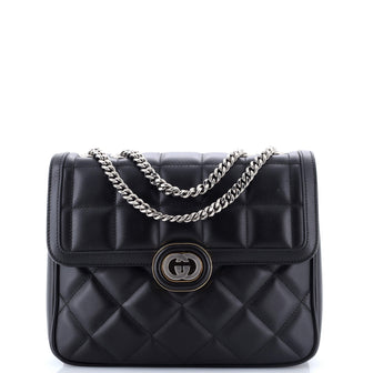 Gucci Deco Chain Flap Bag Mixed Matelasse Leather Small