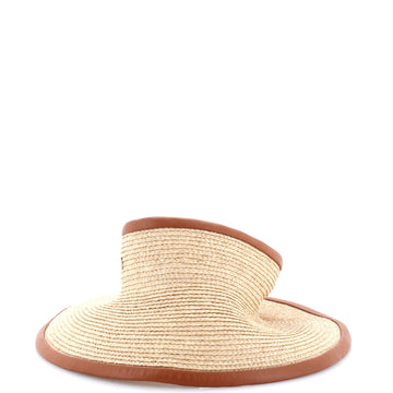 Hermes Isaure Visor Raffia and Leather