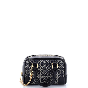 Loewe Amazona Bag Leather and Jacquard Canvas Nano