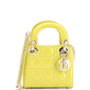 Christian Dior Lady Dior Chain Bag Cannage Quilt Patent Mini