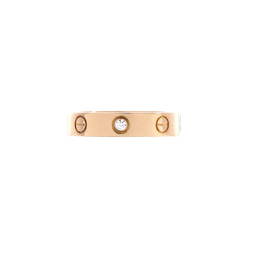 Cartier Love Wedding Band 1 Diamond Ring 18K Yellow Gold with Diamond