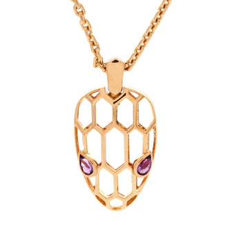 Bvlgari Serpenti Seduttori Pendant Necklace 18K Rose Gold with Amethyst