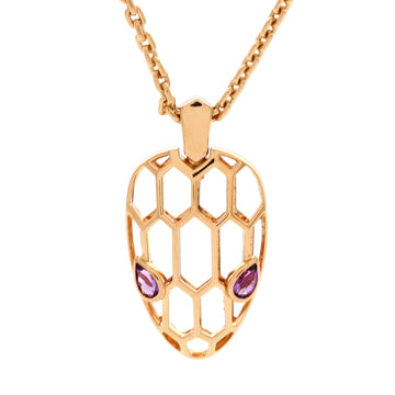 Bvlgari Serpenti Seduttori Pendant Necklace 18K Rose Gold with Amethyst