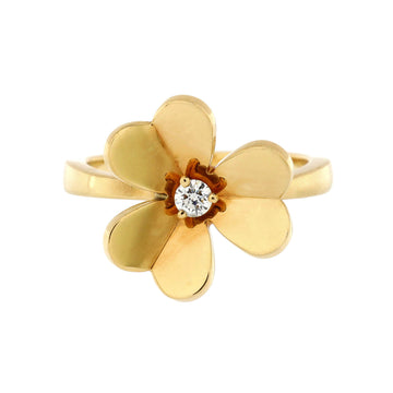 Van Cleef & Arpels Frivole 1 Flower Ring 18K Yellow Gold with Diamond Small
