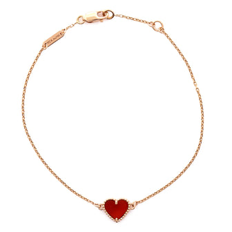 Van Cleef & Arpels Sweet Alhambra Heart Bracelet 18K Rose Gold with Carnelian