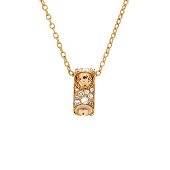Louis Vuitton Empreinte Pendant Necklace 18K Yellow Gold with Pave Diamonds
