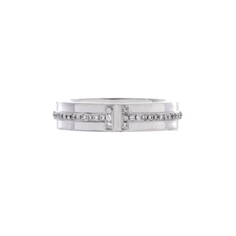 Tiffany & Co. Tiffany T Ring 18K White Gold and Diamonds Narrow