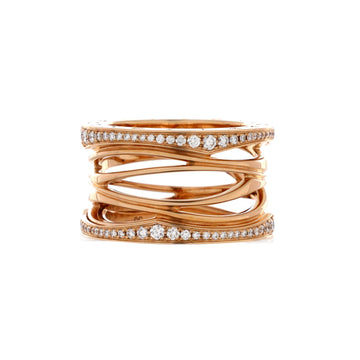 Bvlgari B.Zero1 Design Legend Zaha Hadid Four Band Ring 18K Rose Gold with Diamonds