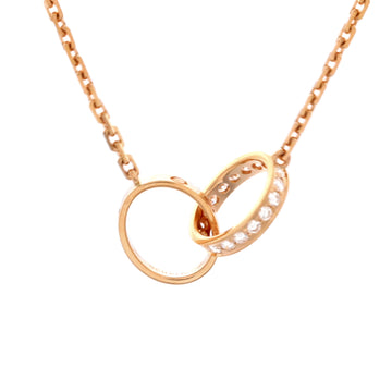 Cartier Love Interlocking Necklace 18K Rose Gold with Diamonds