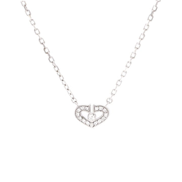 Cartier C Heart de Cartier Pendant Necklace 18K White Gold with Diamonds