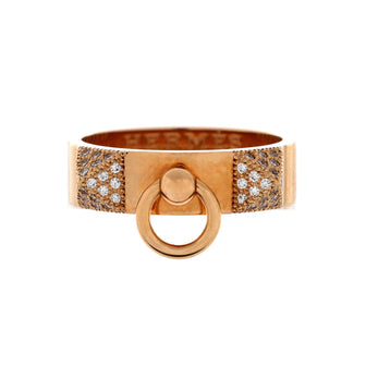 Hermes Collier de Chien Ring 18K Rose Gold and Diamonds Small