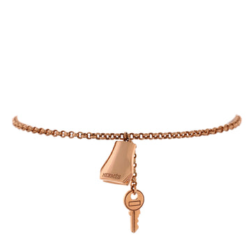 Hermes Kelly Clochette Chain Bracelet 18K Rose Gold Small