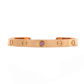 Cartier Love Cuff Bracelet 18K Rose Gold with Pink Sapphire