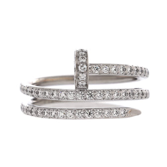 Cartier Juste un Clou Paved Double Ring 18K White Gold with Diamonds Small