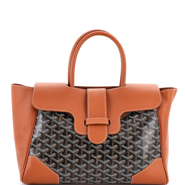 Goyard Saigon Tote Bag Coated Canvas with Leather