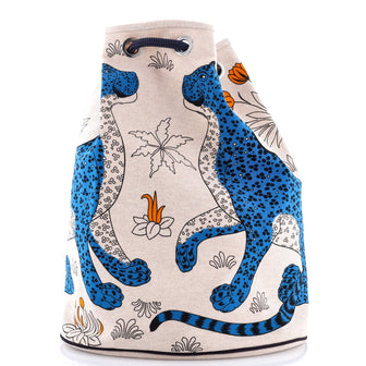 Hermes Sac Marin Rucksack Backpack Printed Toile