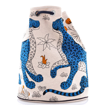 Hermes Sac Marin Rucksack Backpack Printed Toile