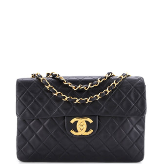 Chanel Vintage Classic Single Flap Bag Quilted Lambskin Maxi