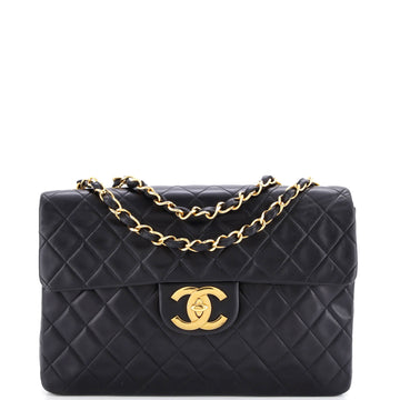 Chanel Vintage Classic Single Flap Bag Quilted Lambskin Maxi
