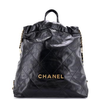 Chanel 22 Chain Backpack Quilted Calfskin Large
