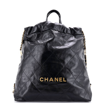 Chanel 22 Chain Backpack Quilted Calfskin Large