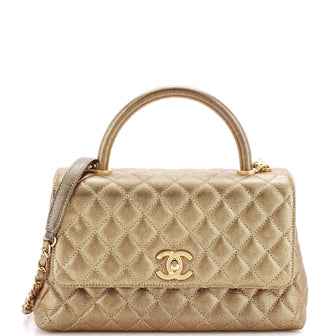 Chanel Coco Top Handle Bag Quilted Caviar Small