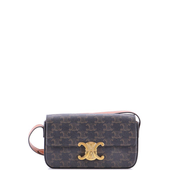 Celine Triomphe East-West Shoulder Bag Triomphe Coated Canvas