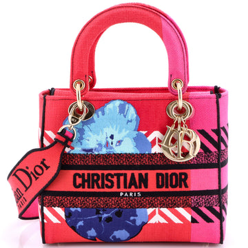 Christian Dior Lady D-Lite Bag Embroidered Canvas Medium