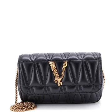 Versace Virtus Clutch on Chain Quilted Leather
