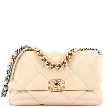 Chanel 19 Flap Bag Quilted Leather Large