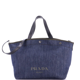 Prada Snap Shopping Tote Denim Large
