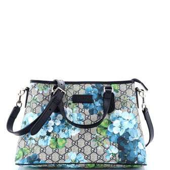 Gucci Convertible Zip Tote Blooms Print GG Coated Canvas Medium