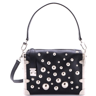 Louis Vuitton Side Trunk Handbag Yayoi Kusama Metal Dots Taurillon Leather MM