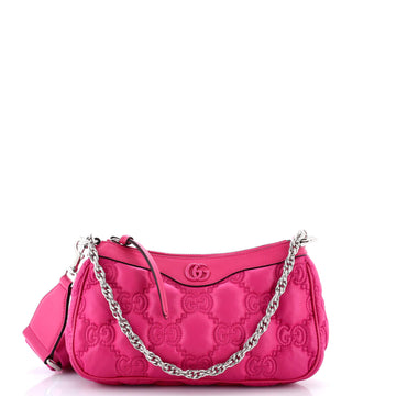 Gucci Zip Shoulder Bag GG Embossed Matelasse Nylon with Leather Mini