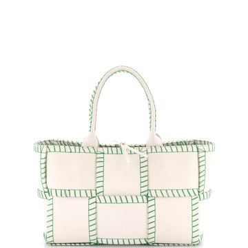 Bottega Veneta Arco Tote Stitched Maxi Intrecciato Leather Small