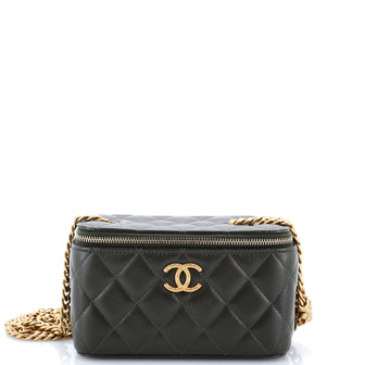 Chanel All Slide Long Vanity Case with Chain Quilted Lambskin Small