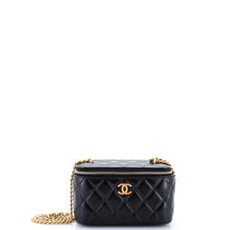 Chanel Sweet Heart Vanity Case with Chain Quilted Lambskin Small