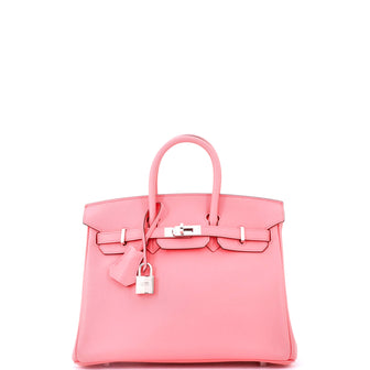 Hermes Birkin Handbag Pink Swift with Palladium Hardware 25