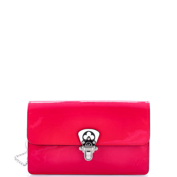 Louis Vuitton Cherrywood Chain Wallet Vernis with Monogram Canvas